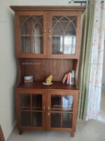 Venice Crockery Shelf In Teak Wood - Teak Wood, Closed Storage