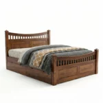 N4 Queen Size Bed With Storage In Teak