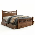 N4 Queen Size Bed With Storage In Teak