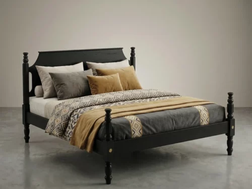 Leeds Queen Size Poster Cot In Teakwood