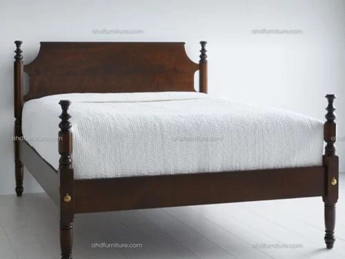 Leeds King Size Poster Cot In Mahogany Wood