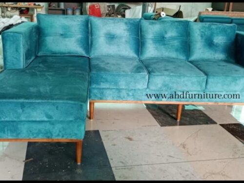 Contemporary Fabric Sofa Set L Shape