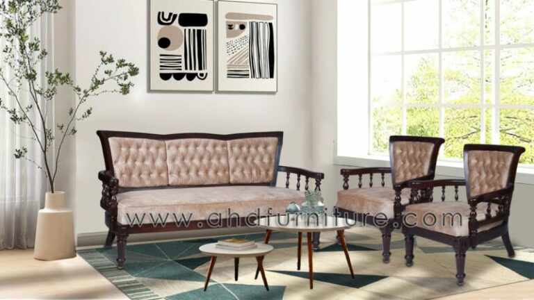 Empire Fabric Sofa Set in Rosewood