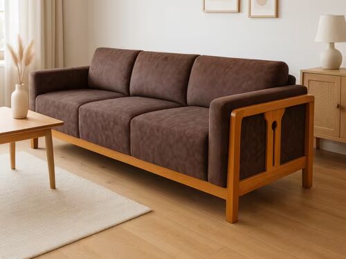 Patek Teak Wood Sofa 3 seater