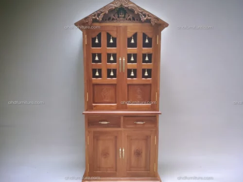 Pooja Unit Big With Carving Works In Teak Wood