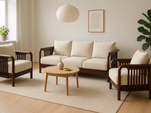 Munich Wooden Sofa 3+1+1 (1)