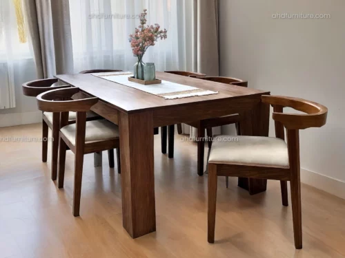 Deco 6 Seater Dining Table Set In Teak Wood