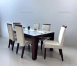 Passcore 6 Seater Dining Table ( Table Only ) In Mahogany Wood - Image 3