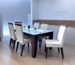 Passcore 6 Seater Dining Table ( Table Only ) In Mahogany Wood - Image 4