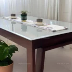 Passcore 6 Seater Dining Table ( Table Only ) In Mahogany Wood - Image 6