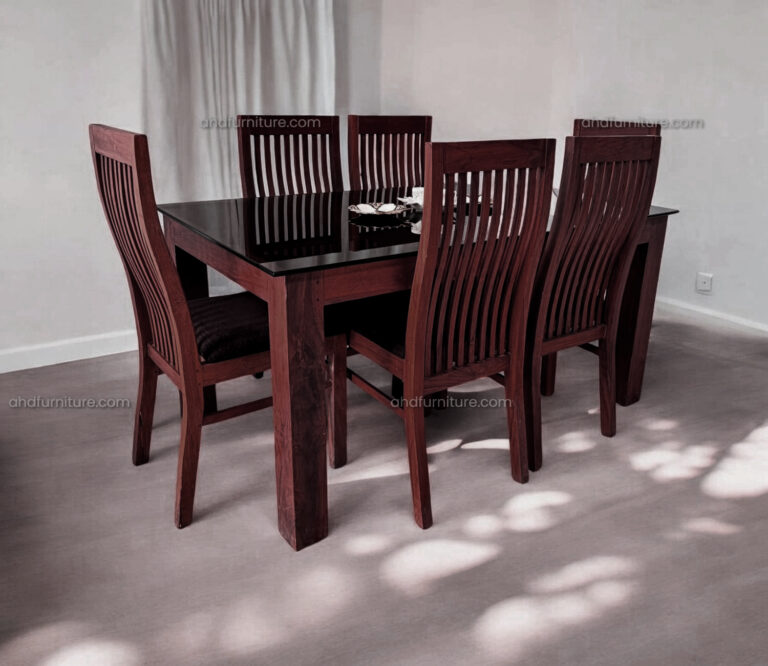 Plain 6 Seater Wooden Dining Table In Teak Wood ( Table Only )
