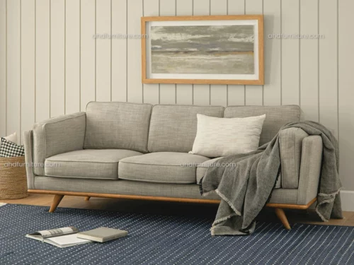 Viro Fabric Sofa Set With Silvar Sand Colour In Wood