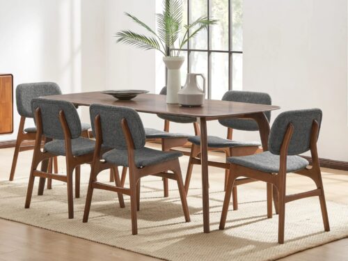 Nexa 6 Seater Wooden Dining Table Set In Teak Wood