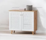 Shoe Rack With Groves In Engineered Wood - Engineered Wood, Closed Storage