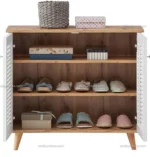 Shoe Rack With Groves In Engineered Wood - Engineered Wood, Closed Storage - Image 2