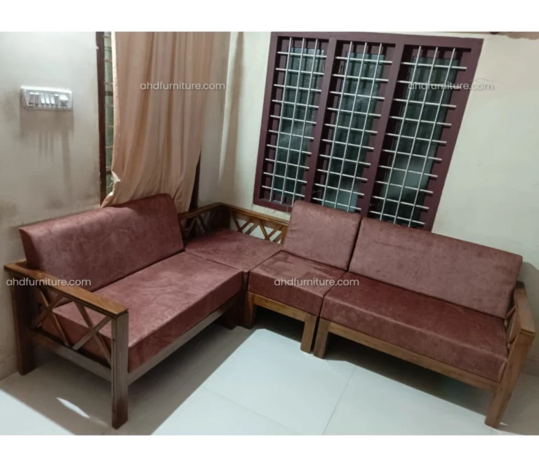 X Wooden Corner Sofa Set In Wood