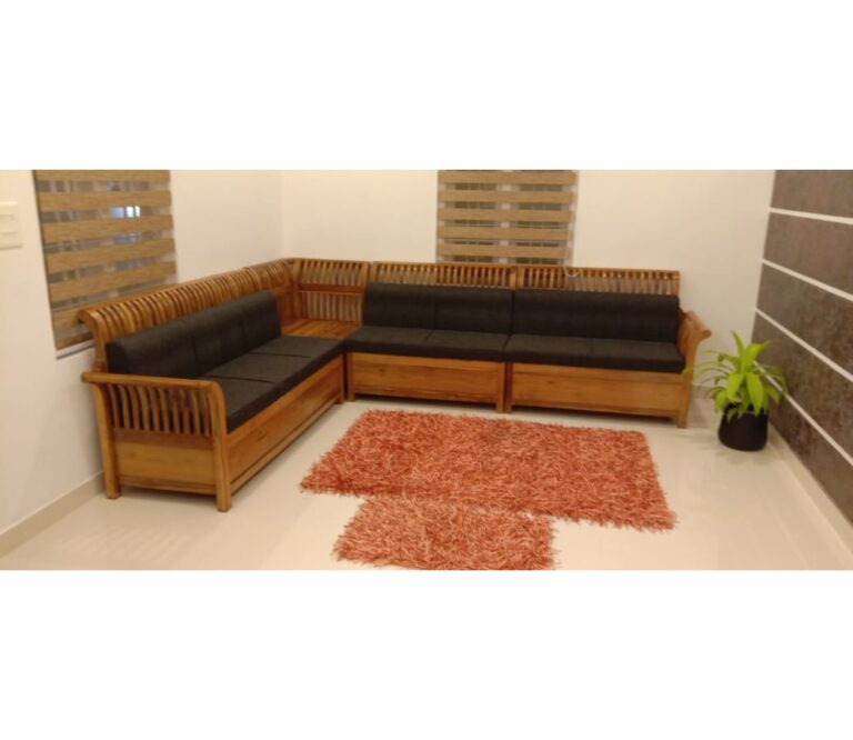 Meta Wooden Corner Sofa Set In Hardwood