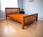 David Teak Wood Queen Size Non Storage Bed - Image 7