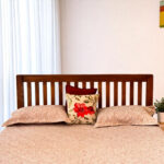 David Teak Wood Queen Size Non Storage Bed - Image 2