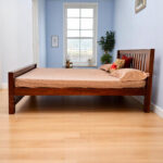 David Teak Wood Queen Size Non Storage Bed - Image 5