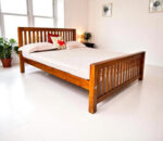 David Teak Wood Queen Size Non Storage Bed - Image 4