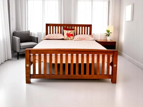 David Queen Size, Mahogany Wood, Reaper design on Head and Leg side