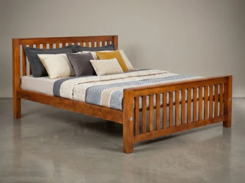 David Teak Wood Queen Size Non Storage Bed 5