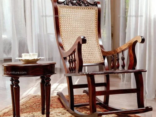 Indian Wooden Rocking Chair In Rosewood