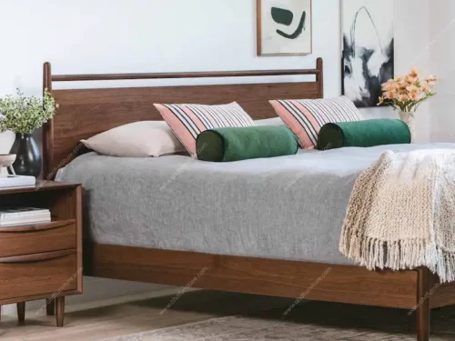 Kima Classic teak wood Queen Size Bed without storage