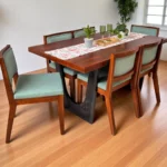 Dining Table, Wooden Top, Solid design,