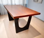 Rimini 6 Seater Rectangle Wooden Top Dining Table in Hard Wood - Hard Wood, 6 Seater, Wooden Top - Image 7