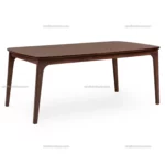 Turin Rectangle 6 Seater Wooden Top Dining Table in Hard Wood - Hard Wood, 6 Seater, Wooden Top - Image 3