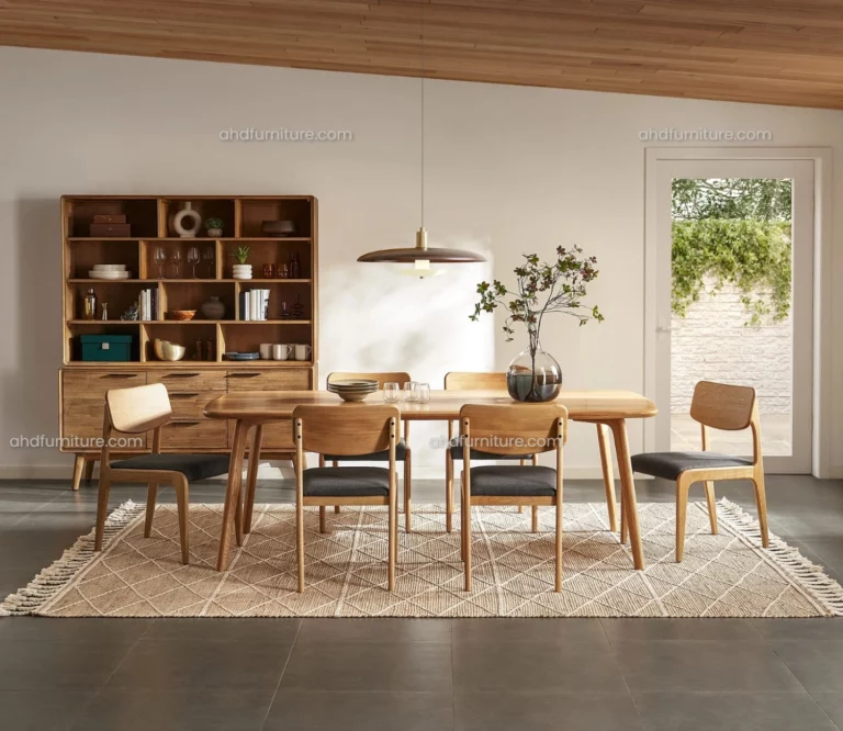 Cagliari 6 Seater Wooden Dining Table Set In Wood