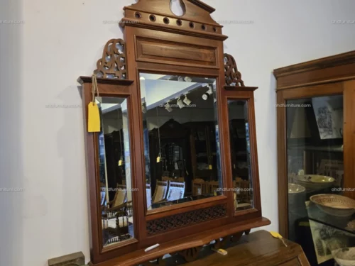 Vintage Wooden Mirror With Carving Works