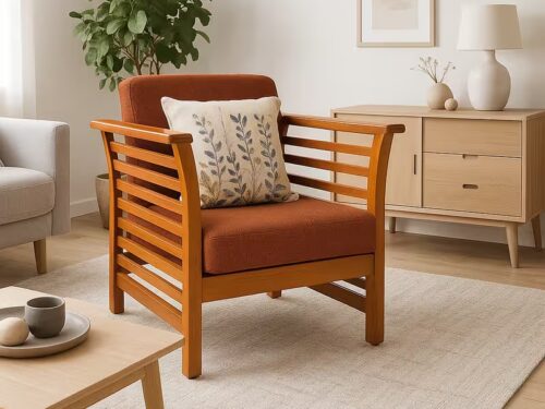 U Teak Wood Sofa 1 seater (1)