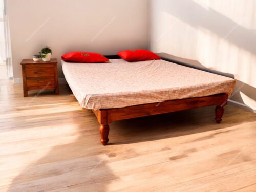 Denis Double Size Wooden Bed With Out Head Board