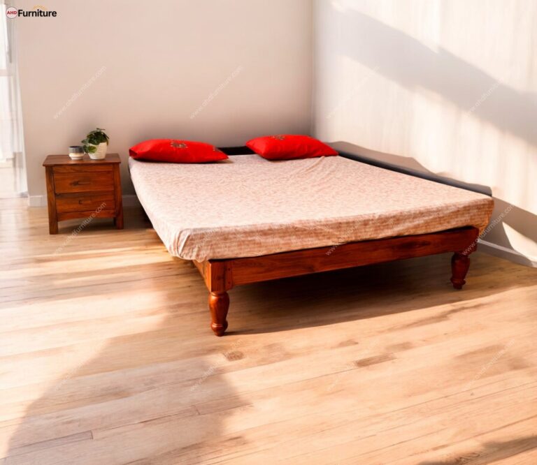 Denis Double Size Wooden Bed With Out Head Board