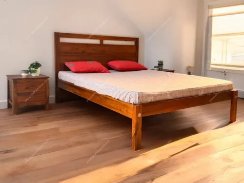 Sona teak wood Queen Size bed Without Storage