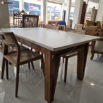 Trump 6 Seater Marble Top Dining Table ( Table Only ) - Hard Wood, 6 Seater, Wooden Top - Image 5