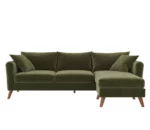 Emerald L-Shaped Sofa, Velvet, Green Colour - Velvet, L Shaped, Green Sofa - Image 4