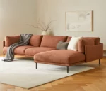 Comfy Nest L-Shaped Fabric Sectional Sofa with Chaise – 3 Seater Corner Sofa - Fabric, L Shaped, Ivory Sofa, Oxide Sofa