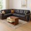 5 seater leather corner sofa black color