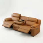 Bruno Leather 3 Seater Recliner Sofa Chair Brown 10