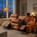 Bruno Leather 3 Seater Recliner Sofa Chair Brown 11