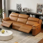 Bruno Leather 3 Seater Recliner Sofa Chair Brown 3