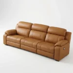 Bruno Leather 3 Seater Recliner Sofa Chair Brown 5