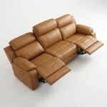 Bruno Leather 3 Seater Recliner Sofa Chair Brown 6