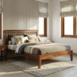 Elvas King Size Bed In Teak Wood Without Storage