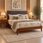 Evora King Size Bed In Teak Wood 1