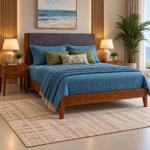 Evora King Size Cot In Mahogany Wood 3